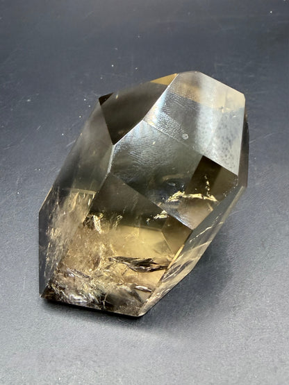 Smokey Citrine Point — High Clarity with Golden Inclusions