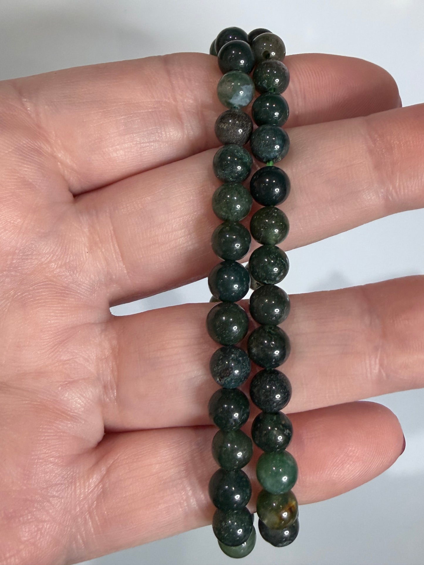 6mm Moss Agate Bracelet – Growth • Balance • New Beginnings