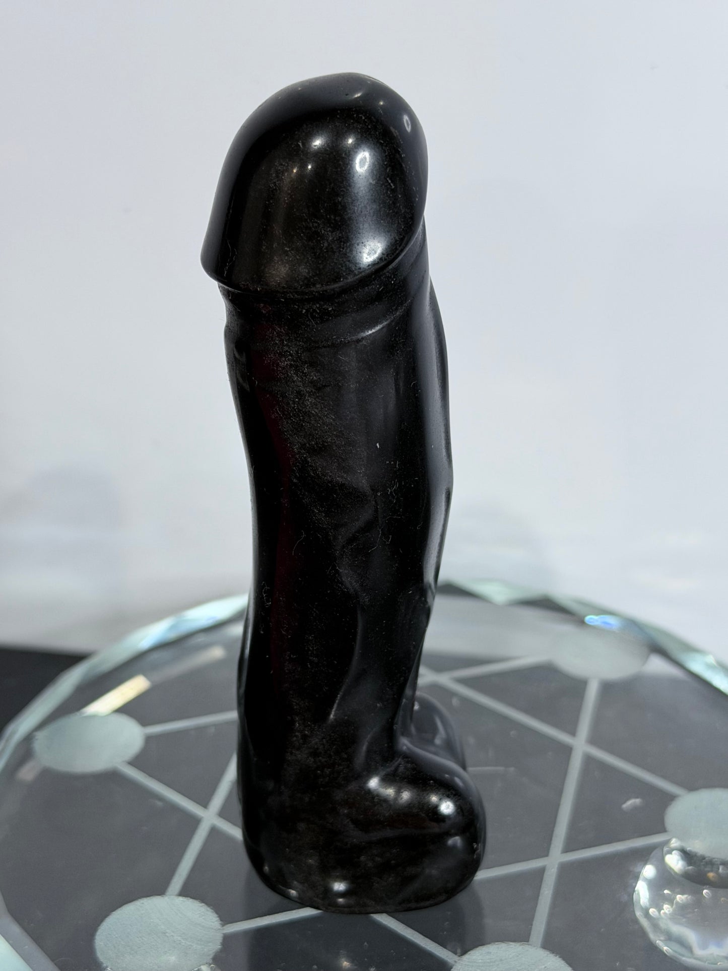 Silver Sheen Obsidian Willy Carving – 10cm