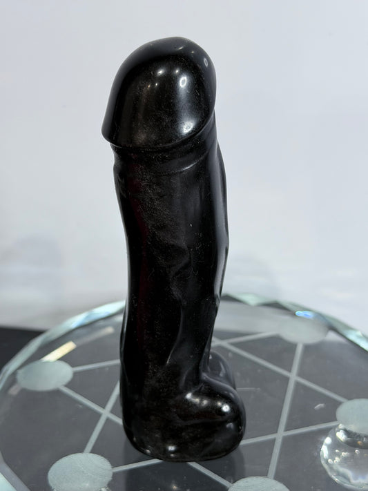 Silver Sheen Obsidian Willy Carving – 10cm