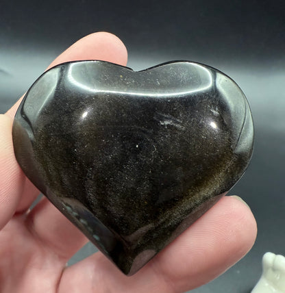 Golden Sheen Obsidian Heart – 5.4 x 5cm