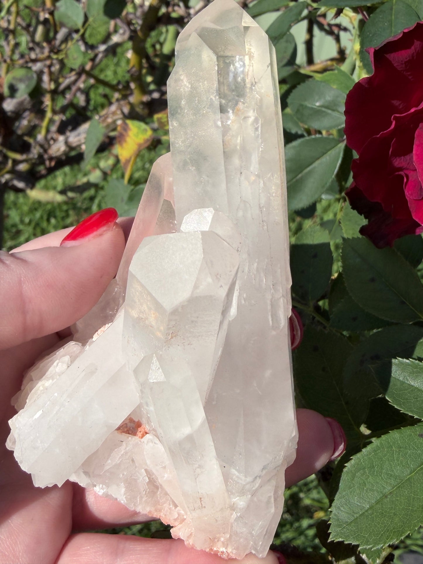 Clear Quartz Cluster with Double Twin Points – 231g -