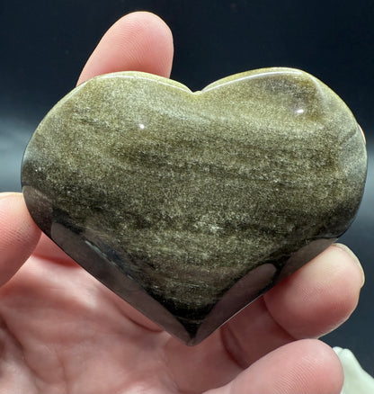 Golden Sheen Obsidian Heart – 6.3 x 5.3cm