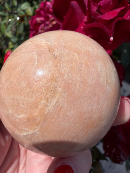 Peach Moonstone Sphere – 5.6cm | 281g