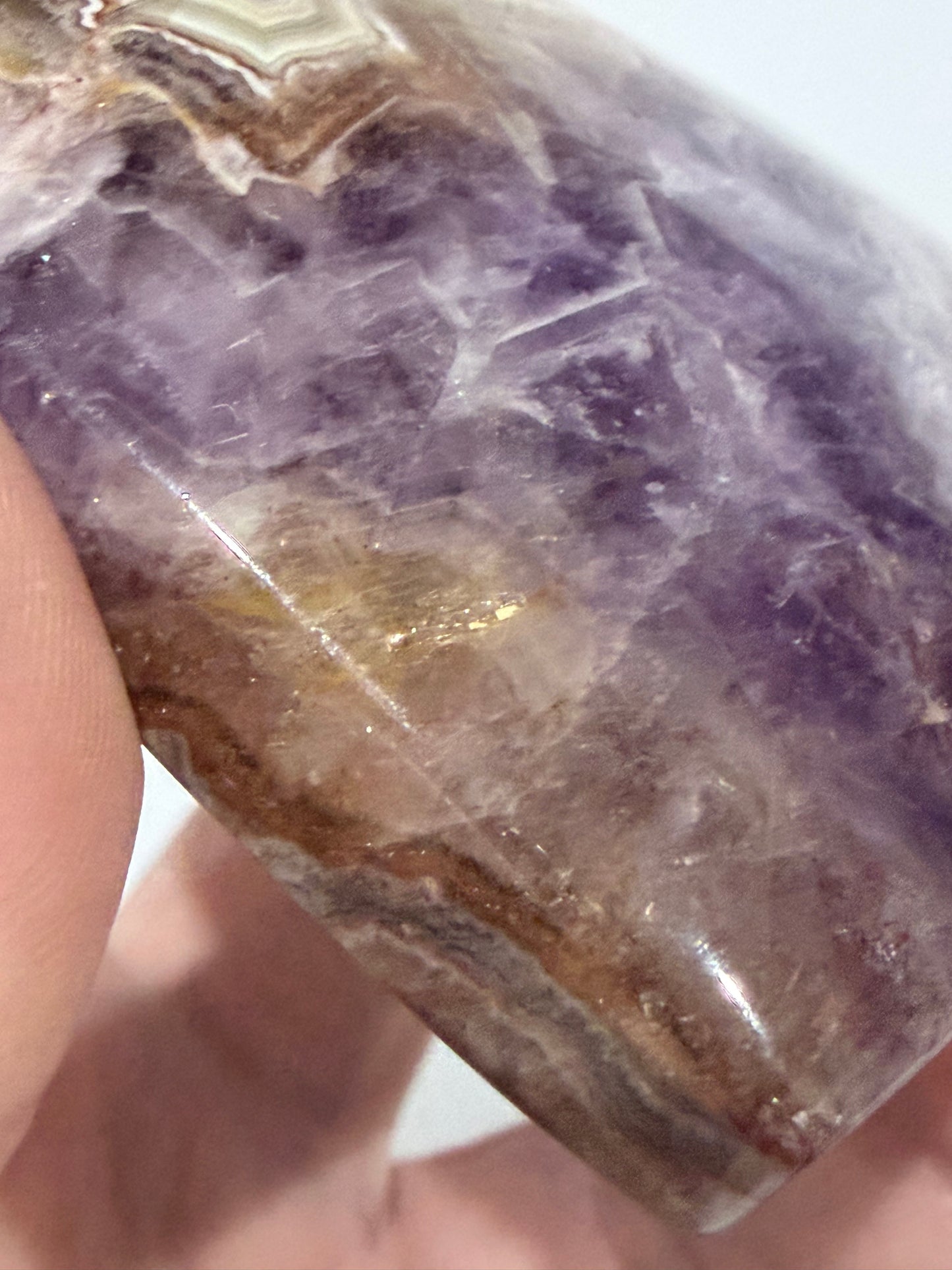 Amethyst & Agate Banded Heart – Self-Standing | 7.2 × 6.6 cm | 146g C