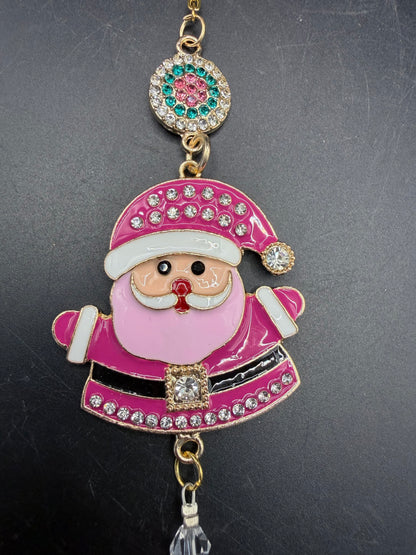 Pink Santa Suncatcher – Crystal Window Hanging