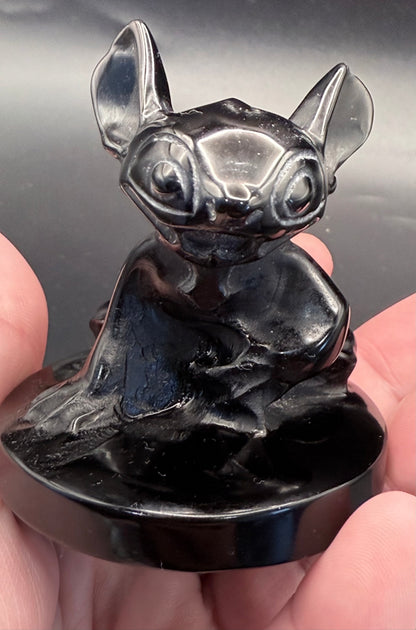 Black Obsidian Stitch Carving – 6.5cm | 131g