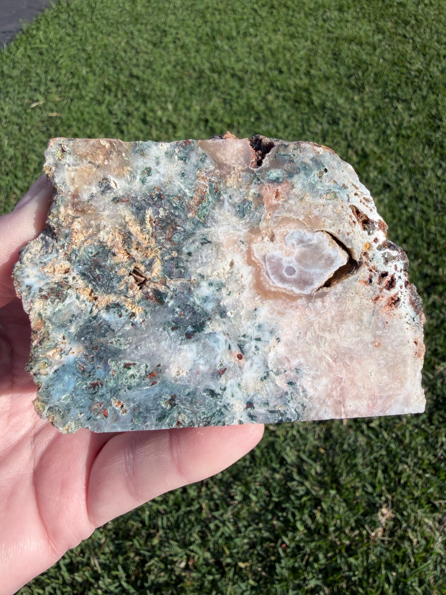 Pink Amethyst with Moss Inclusions Freeform 340g | Rare Druzy Specimen