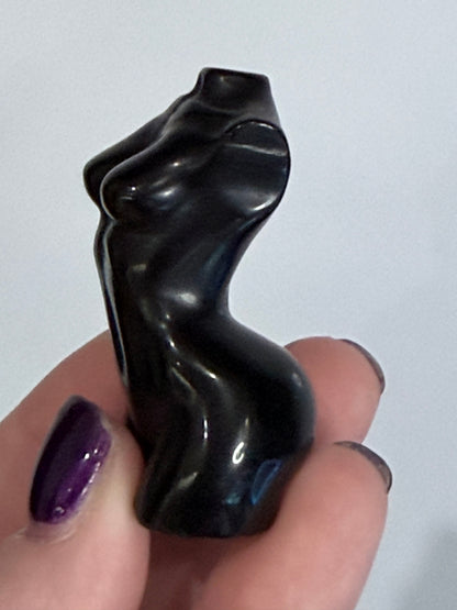 Black Obsidian Goddess Carving – 5cm