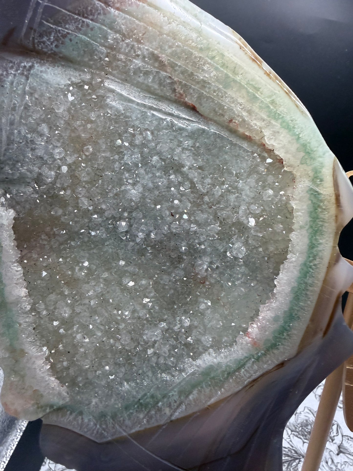 Large Agate + Quartz Druzy Butterfly Wings