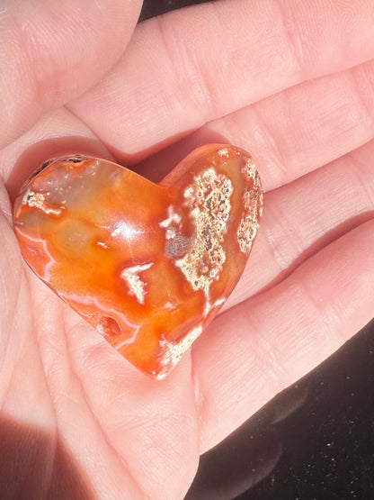 Carnelian Druzy Heart
