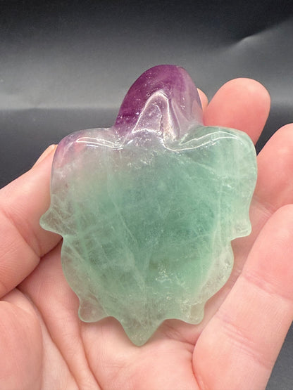 Rainbow Fluorite Turtle Carving