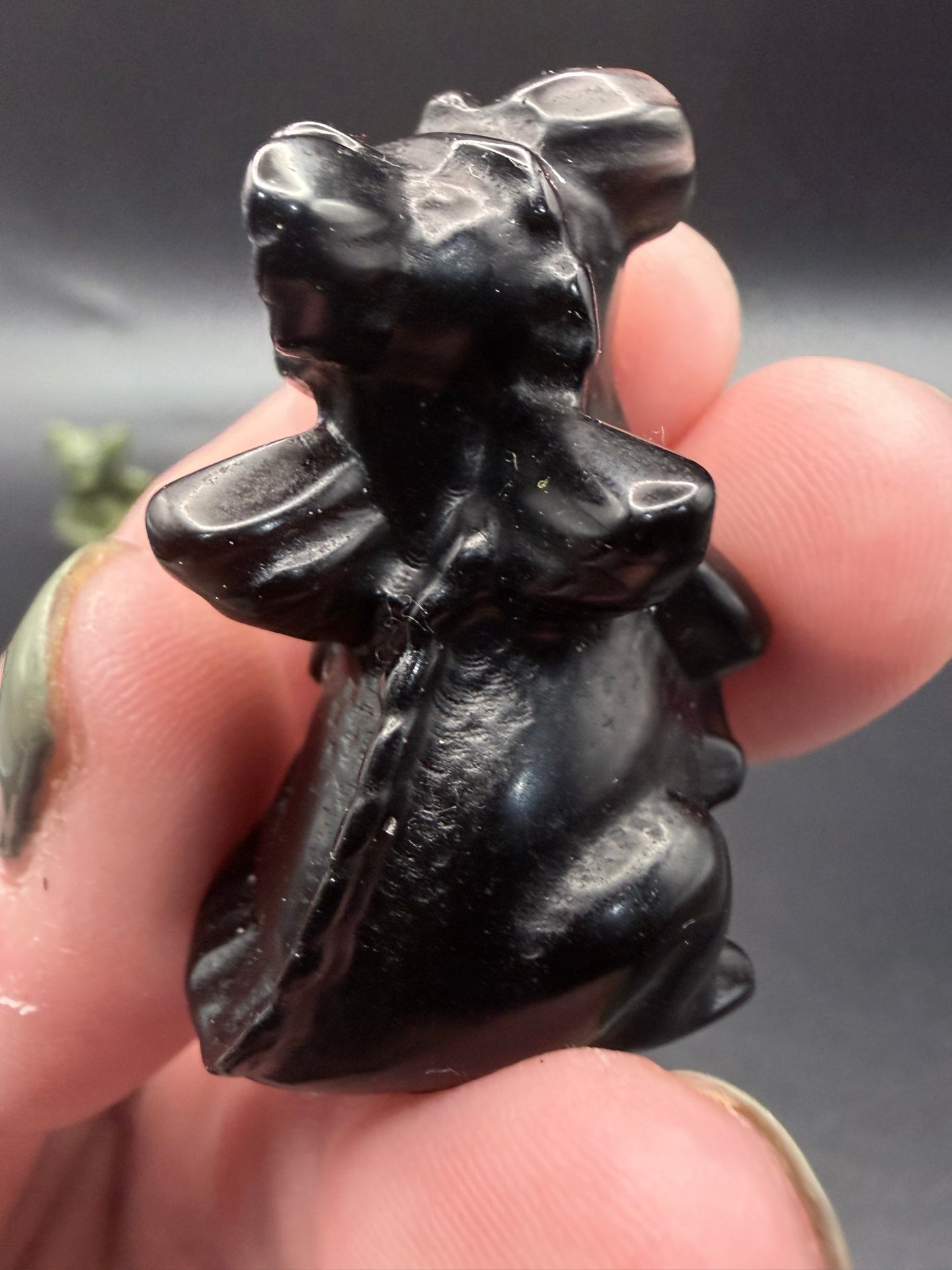 Black Obsidian Baby Dragon – 4cm