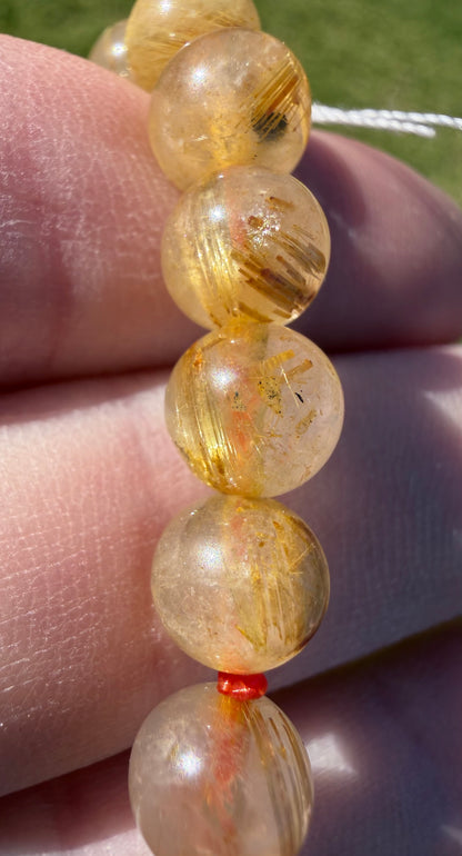 Golden Rutilated Quartz Bracelet — 8mm
