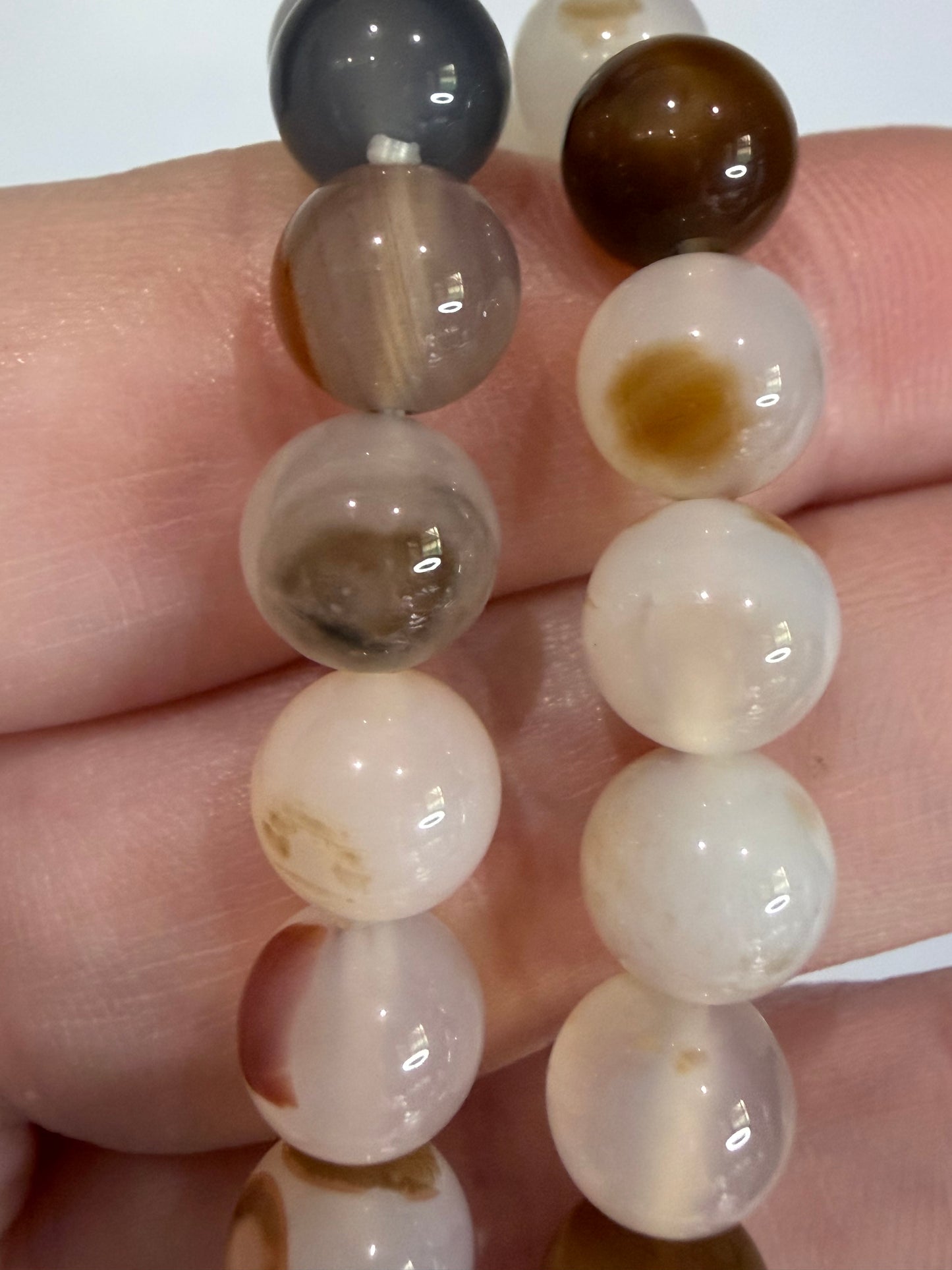 8mm Dendritic Agate Bracelet – Natural Earth Stone for Growth & Stability