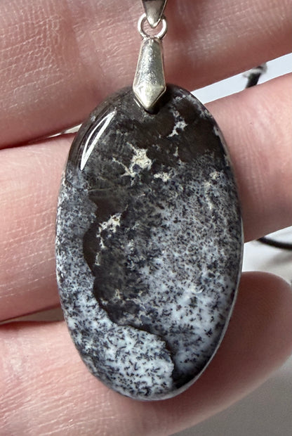 Dendritic Opal (Merlinite) Pendant Necklace