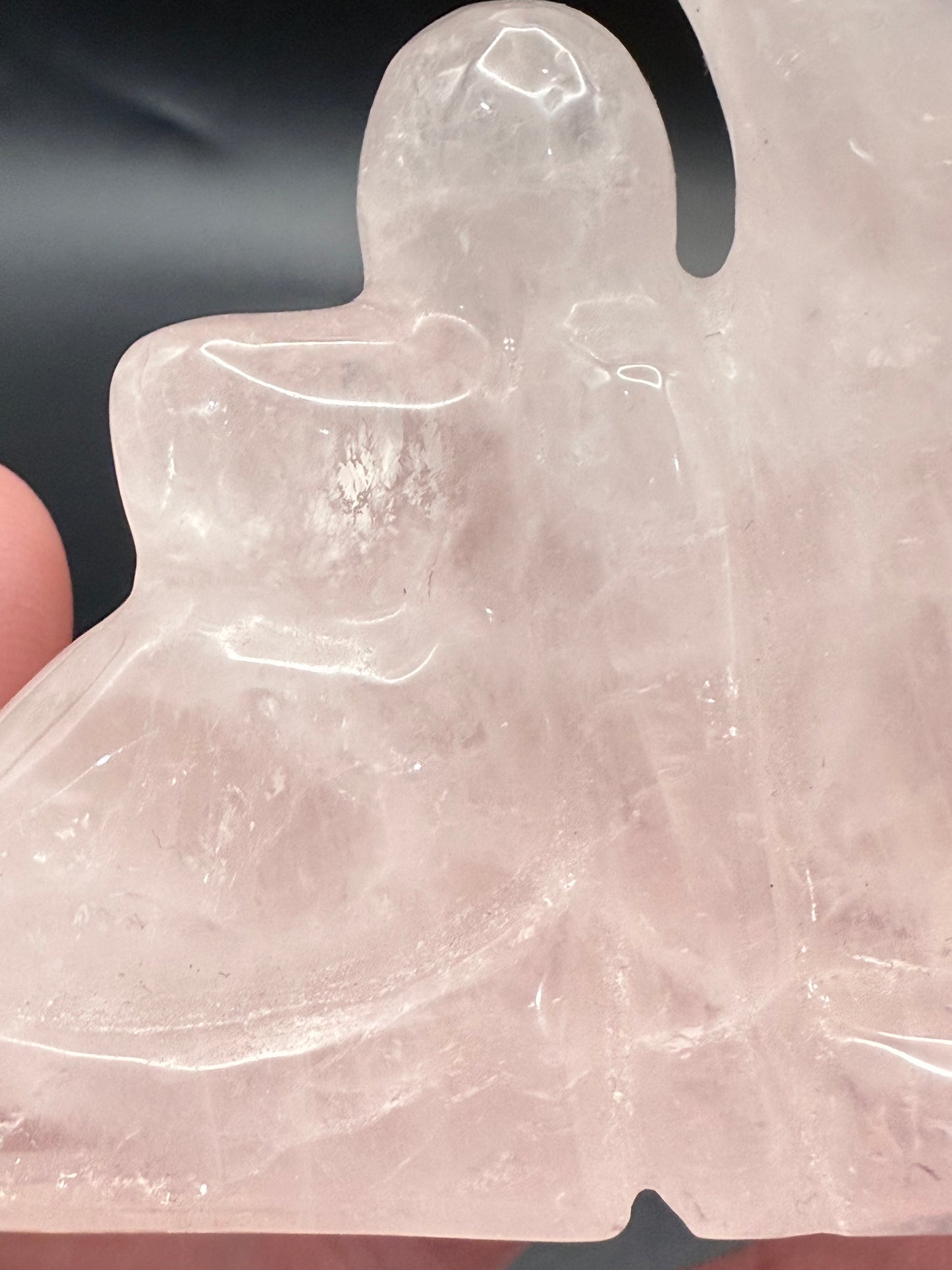 Rose Quartz Angel with Crescent Moon