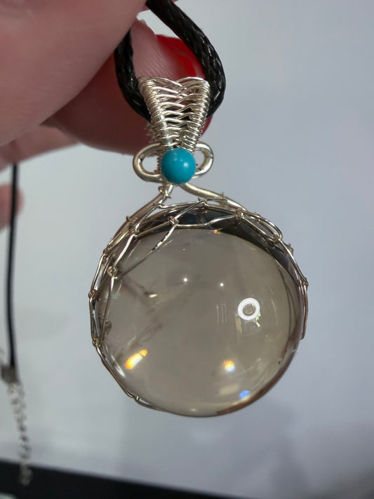 Smoky Quartz Sphere Pendant – 925 Silver Wire Wrapped

Grounding • Protection • Energy Clarity