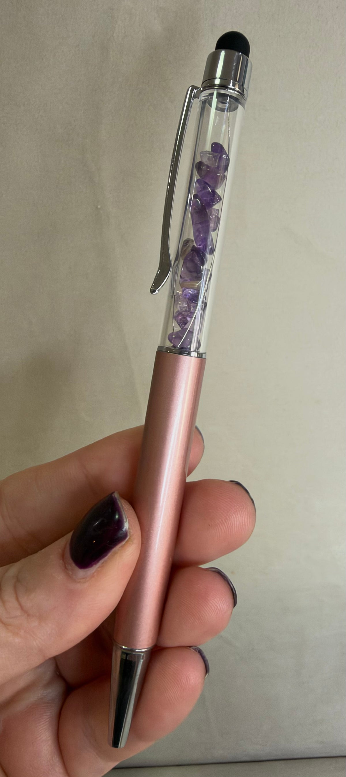 Crystal Chip Pen with Stylus – Assorted Crystals & Colours