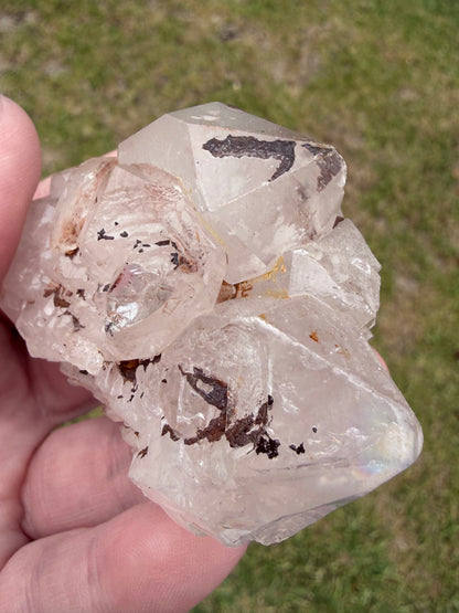 Hematoid Clear Quartz Cluster (Iron-Stained Quartz) – 136g | 6.8 × 4.4cm