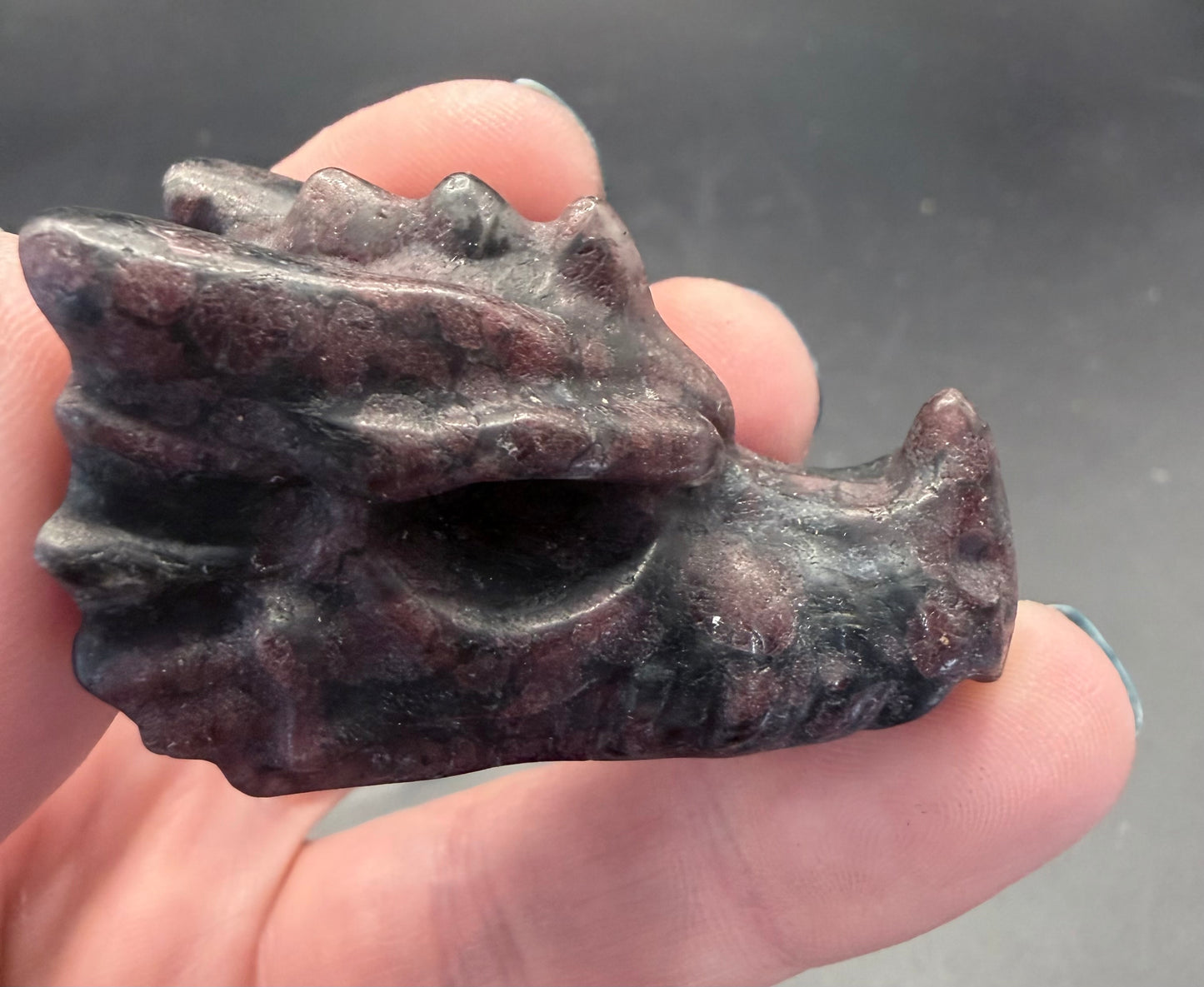 Garnet Dragon Head Carving
