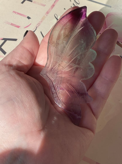 Beautiful Green and Purple Fluorite Butterfly