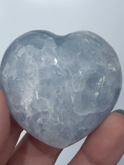 Blue Calcite Heart – 5.2 × 5 cm | 102 g