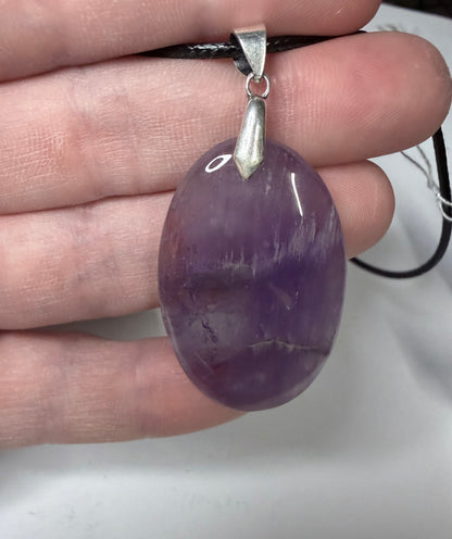 Amethyst Oval Pendant Necklace