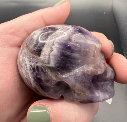 Dream Amethyst Skull Carving – 130g | 5.6 × 4.2cm