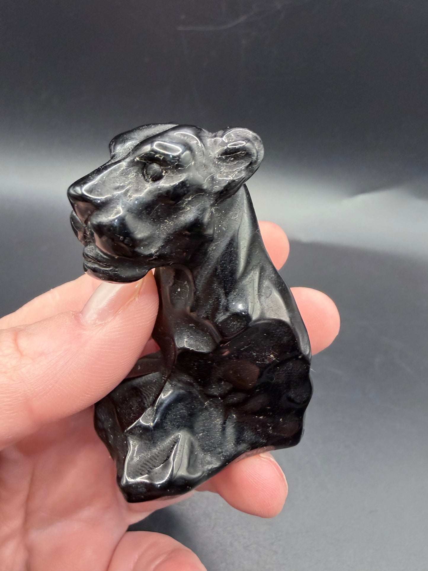Black Obsidian Panther Carving