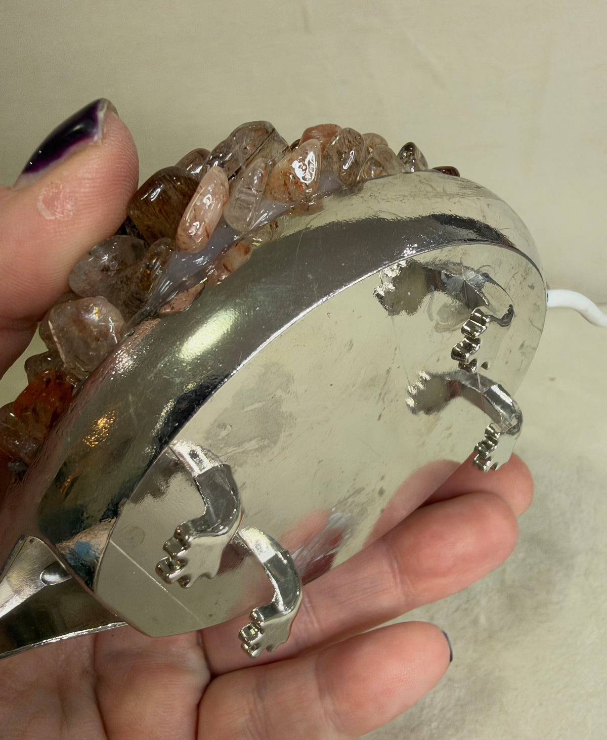 Copper Rutilated Quartz Echidna Colour Changing USB Lamp