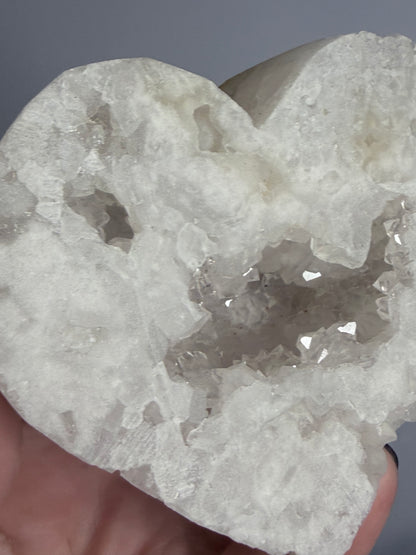 Quartz Druzy Geode Heart Free Standing