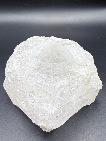 Clear Quartz Raw Candle Holder