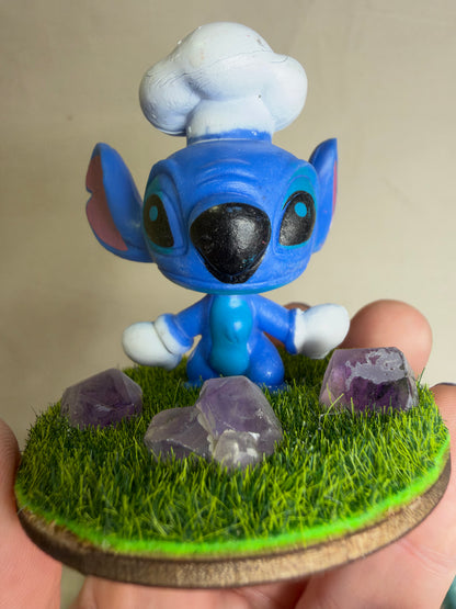 Chef Stitch Amethyst Mini Crystal Garden – 6cm
