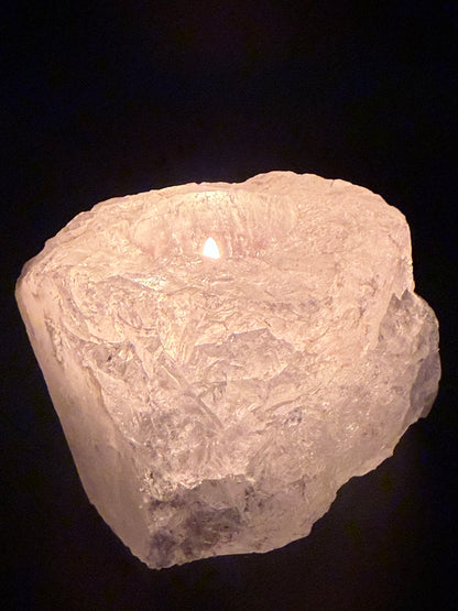 Clear Quartz Raw Candle Holder