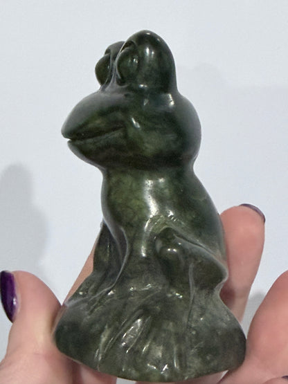 Serpentine Frog Carving