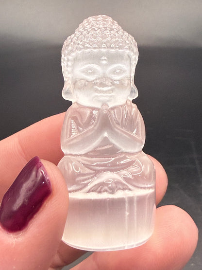 Selenite Buddha Figurine – Peace & Purity  5.1 × 2.3 cm