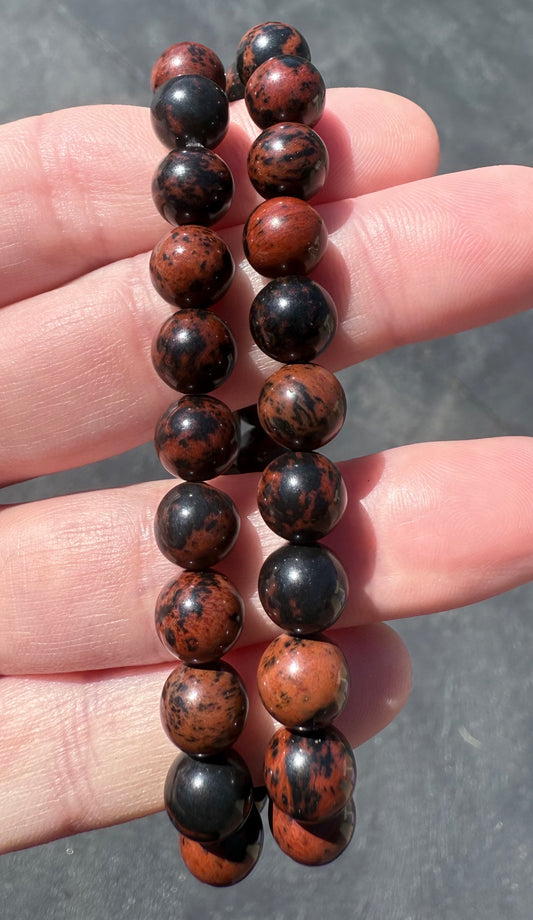 Mahogany Obsidian 8MM Bracelet - Crystal wonderland By Lisa