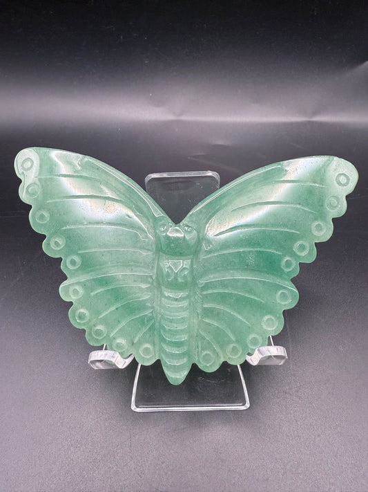 Green Aventurine Butterfly Carving