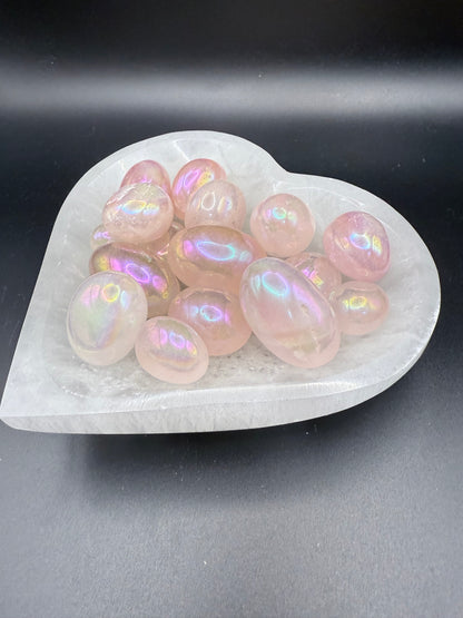 Aura Rose Quartz Tumbles