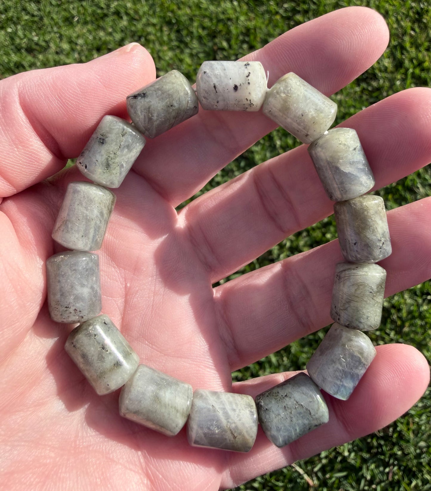 Labradorite Barrel Bead Bracelet