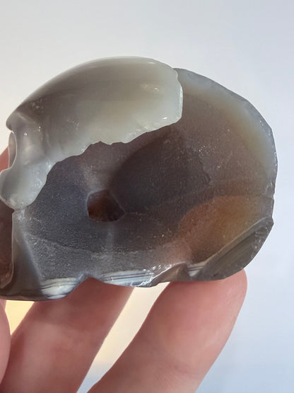 Agate Skull with Sugar Druzy Base – 6.5cm | 106g