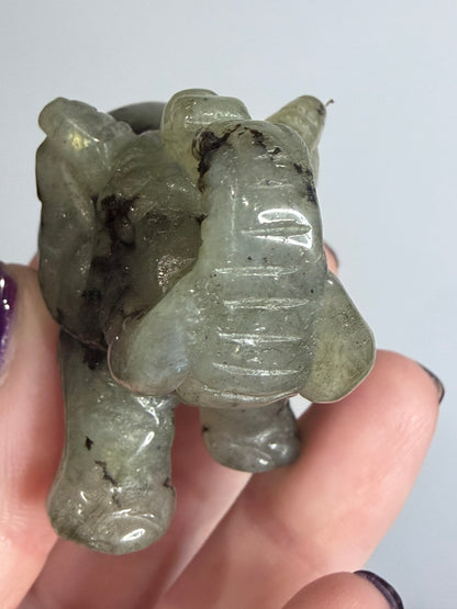 Labradorite Elephant Carving