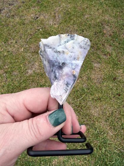 Dendritic Opal Slab on Stand (Merlinite-Style)