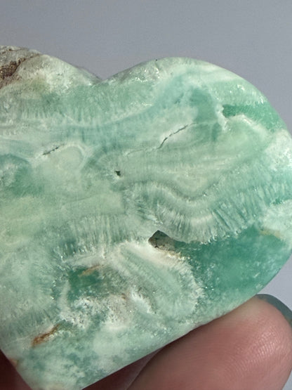 Blue Aragonite Heart – Self Standing B - 5.6cm