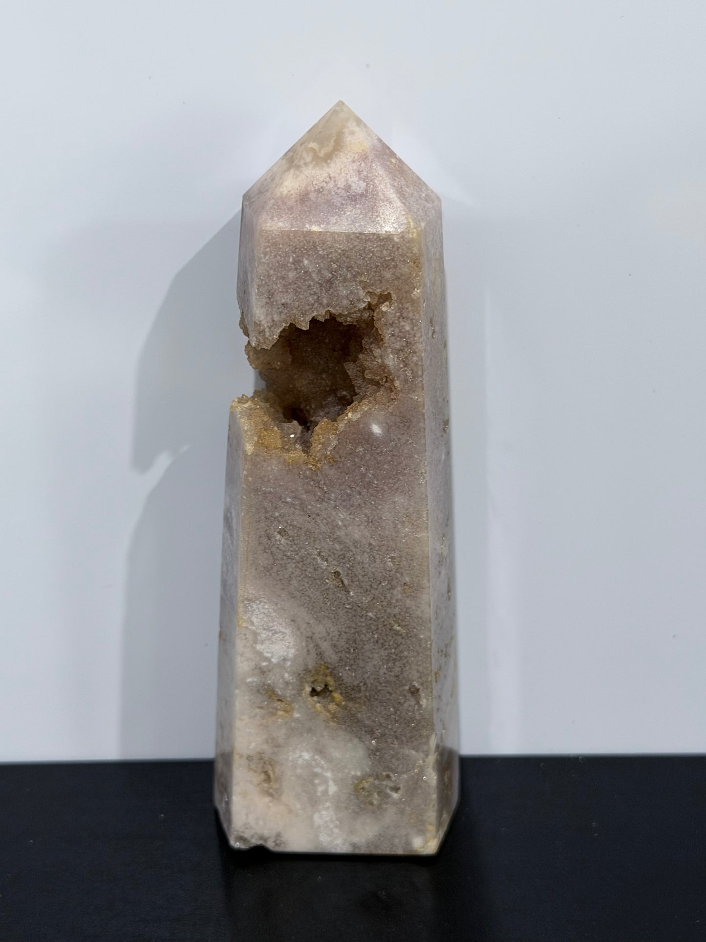 Flower Agate Druzy Tower 10.5 × 3.6 cm | 160 g