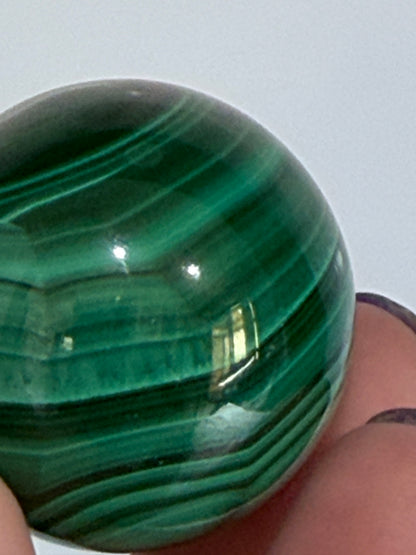 Malachite Sphere Premium– Exceptional Banding | Madagascar 3.5cm -