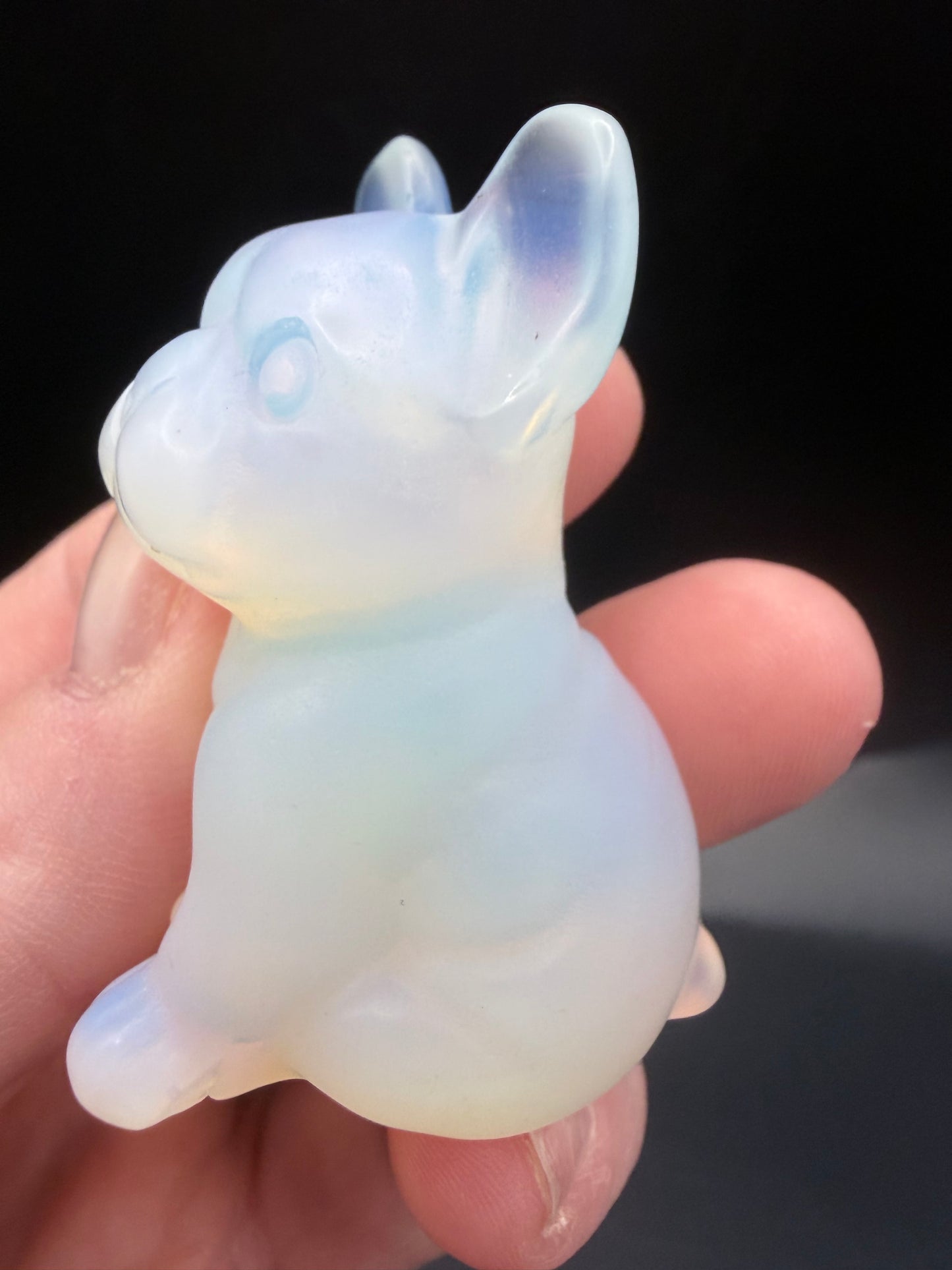 Opalite French Bulldog Carving – 5 cm