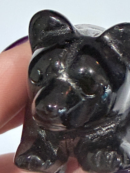 Black Obsidian Bear Carving