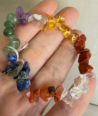 Seven Chakra Chip Bracelet